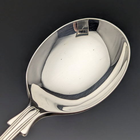 British Vintage Silver Plated Soup Spoons Set of 6 in Osborne Paper Box